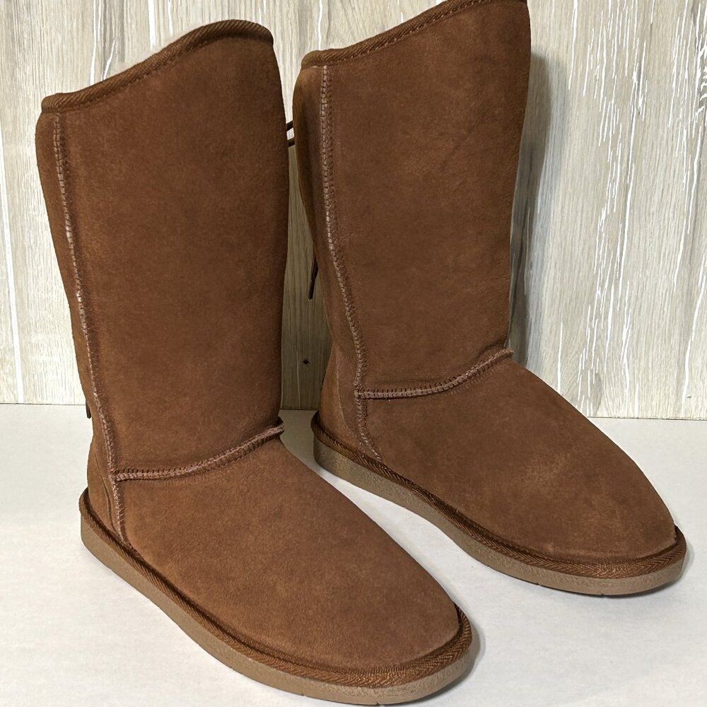 TAMARAC Womens Leather Shearling Comfort Slipper Boots 8M NIB